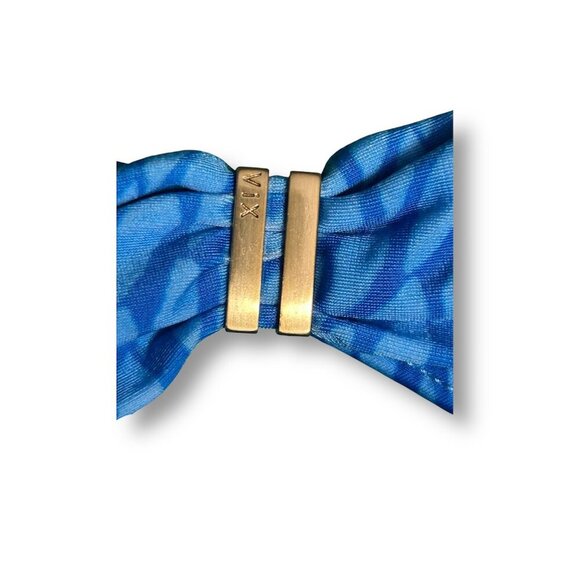 ViX XL Blue Polyamide Bia Tube Bikini Bottom 24K Gold Accents Full Coverage NWT - Picture 6 of 13